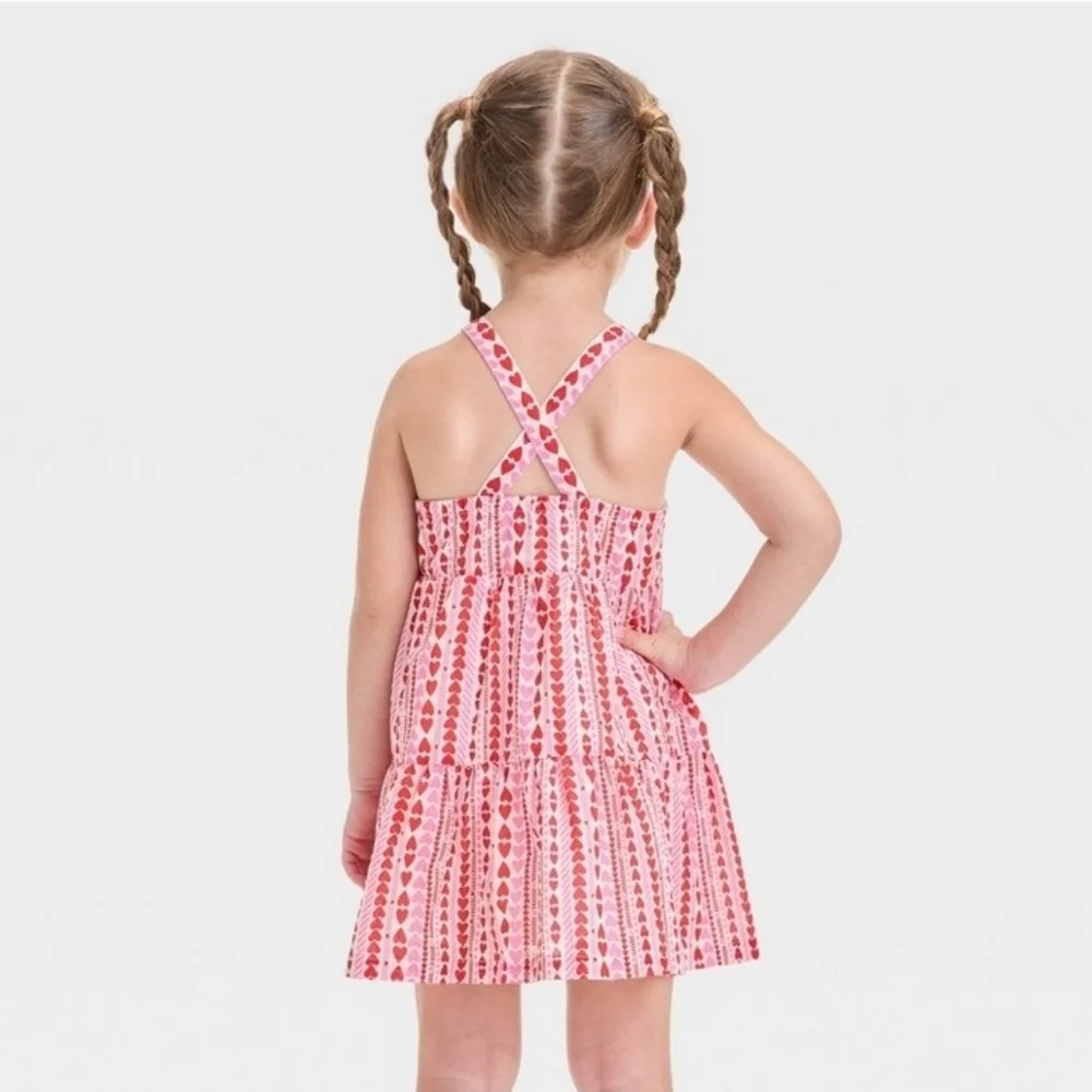 Cat & Jack Infant & Toddler Girls Pink & Red Hearts Tank Dress